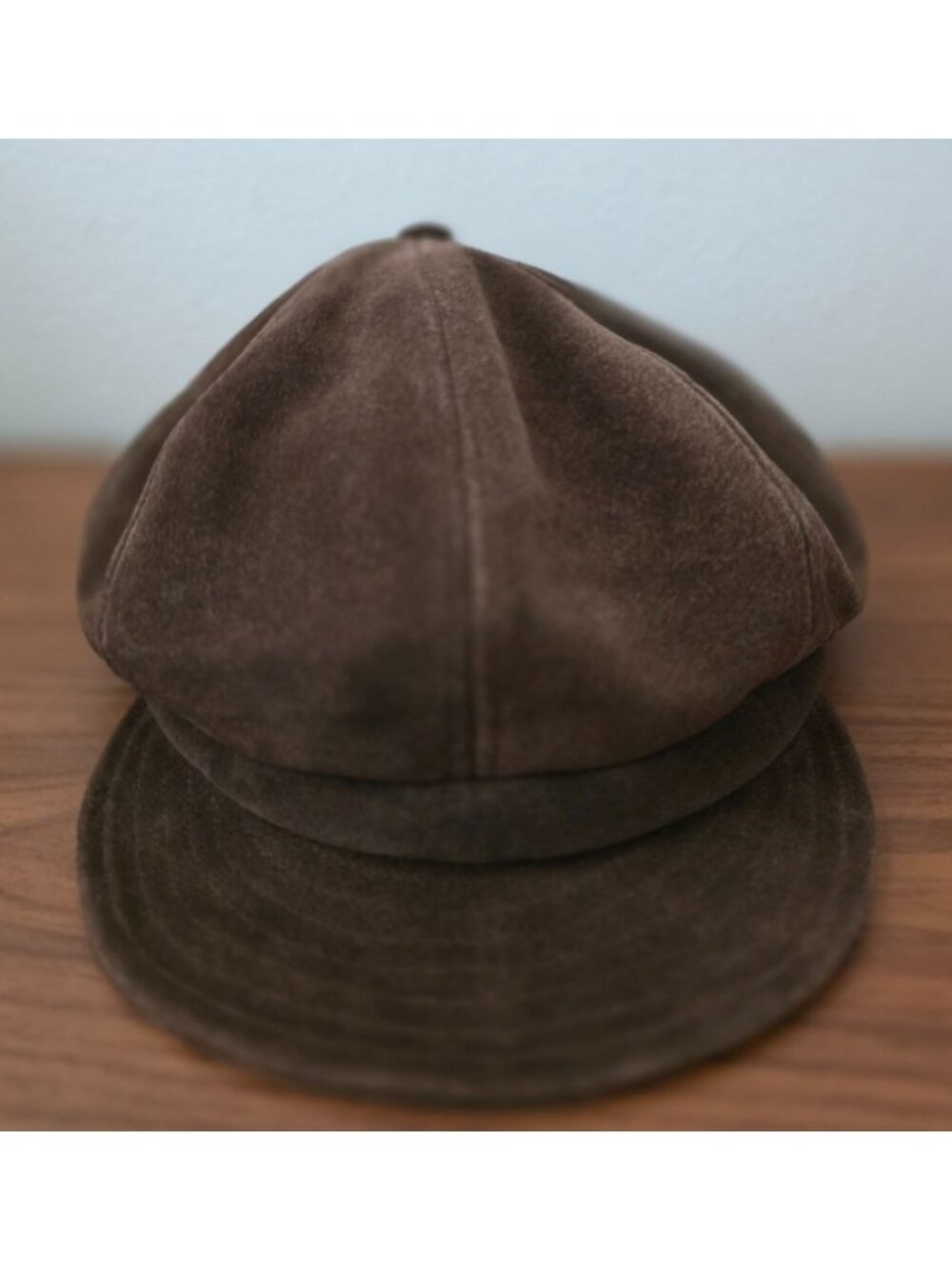 Brixton Brown Suede Leather Newsboy Cap 7 1/4" Medium Classic Vintage Style - Picture 3 of 7